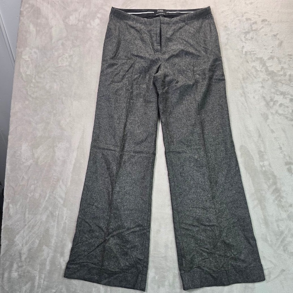 Body by Victoria The Marisa Fit Wool Blend Wide Leg Dress Pants Gray Size 12